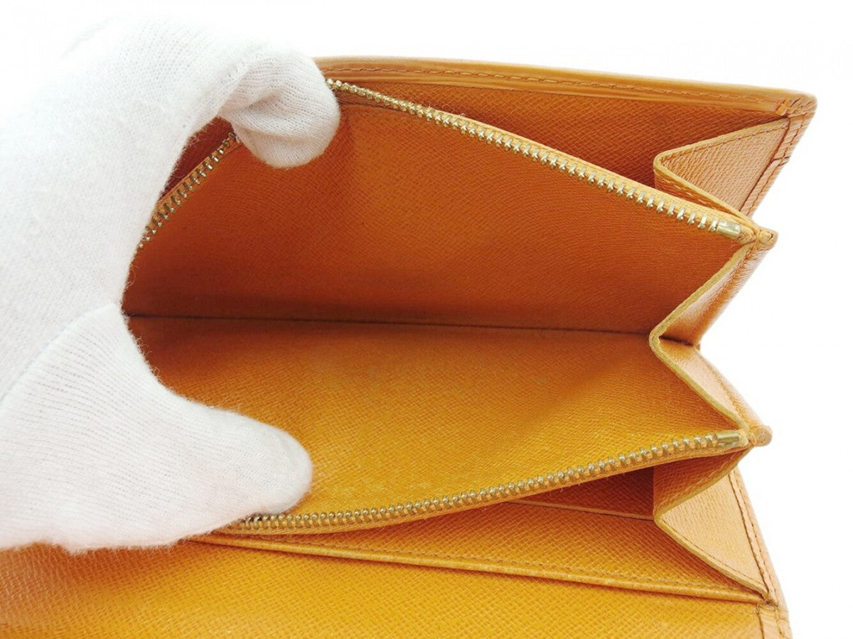 LOUIS VUITTON Long Wallet Purse M6359H Orange gold Pochette Portomonet Cartes Crdit