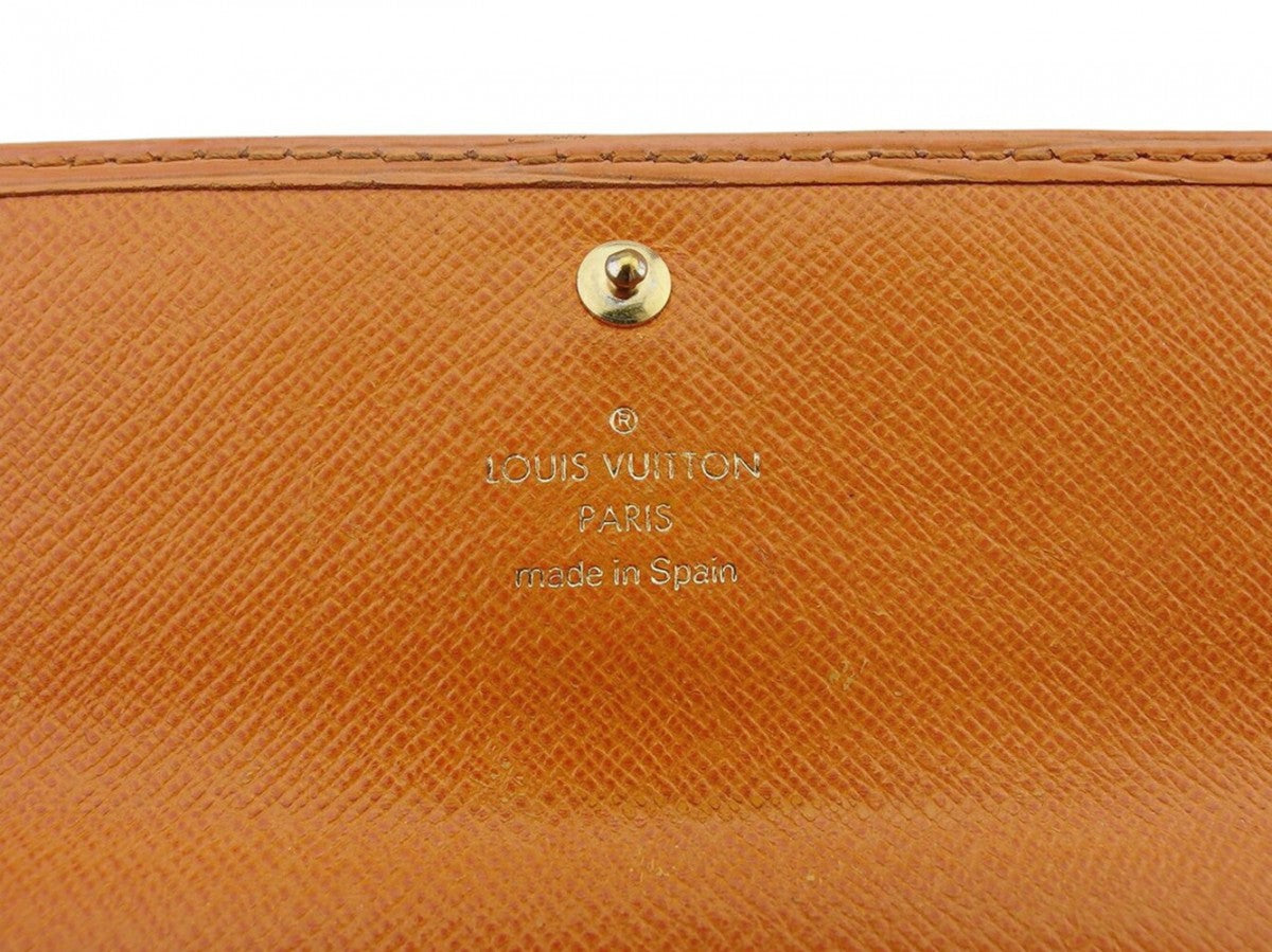 LOUIS VUITTON Long Wallet Purse M6359H Orange gold Pochette Portomonet Cartes Crdit