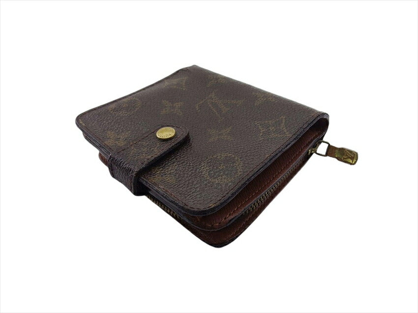 LOUIS VUITTON Bifold Wallet M61667 Brown beige gold Compact zip