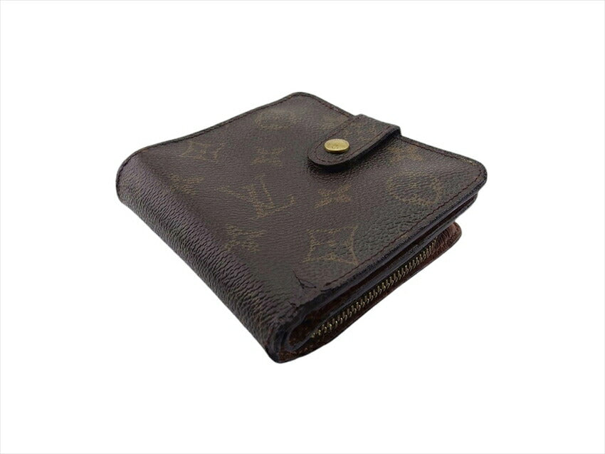 LOUIS VUITTON Bifold Wallet M61667 Brown beige gold Compact zip