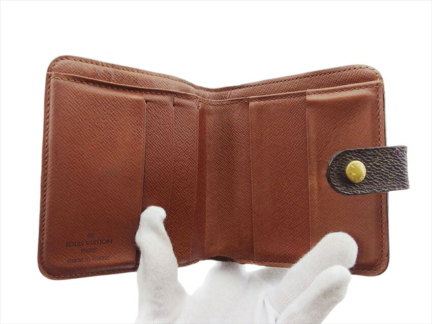LOUIS VUITTON Bifold Wallet M61667 Brown beige gold Compact zip