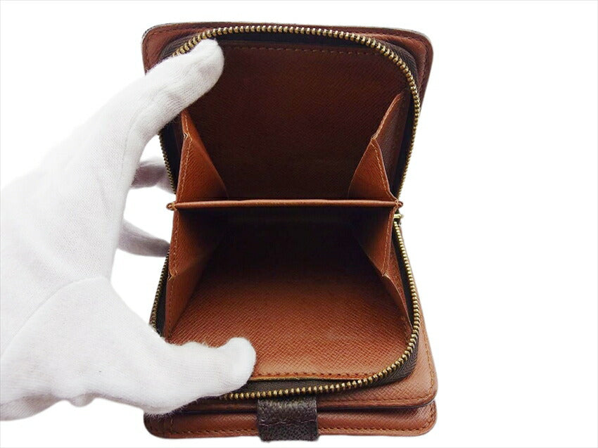 LOUIS VUITTON Bifold Wallet M61667 Brown beige gold Compact zip