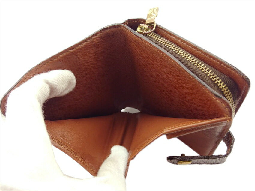 LOUIS VUITTON Bifold Wallet M61667 Brown beige gold Compact zip