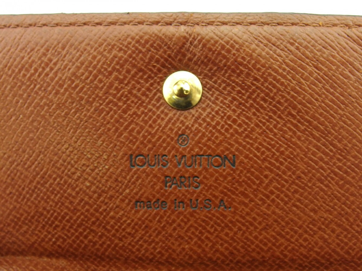LOUIS VUITTON Bifold Wallet M61652 Brown beige gold Porte Monnaie Billets Cartes Credit