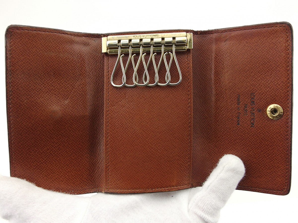 LOUIS VUITTON Key case Key holder M62630 Brown beige gold Multicles6