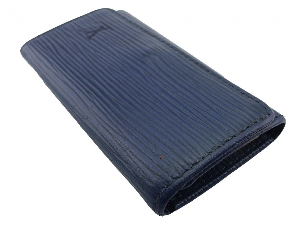 LOUIS VUITTON Key case Key holder M6382G Blue silver Multicles4