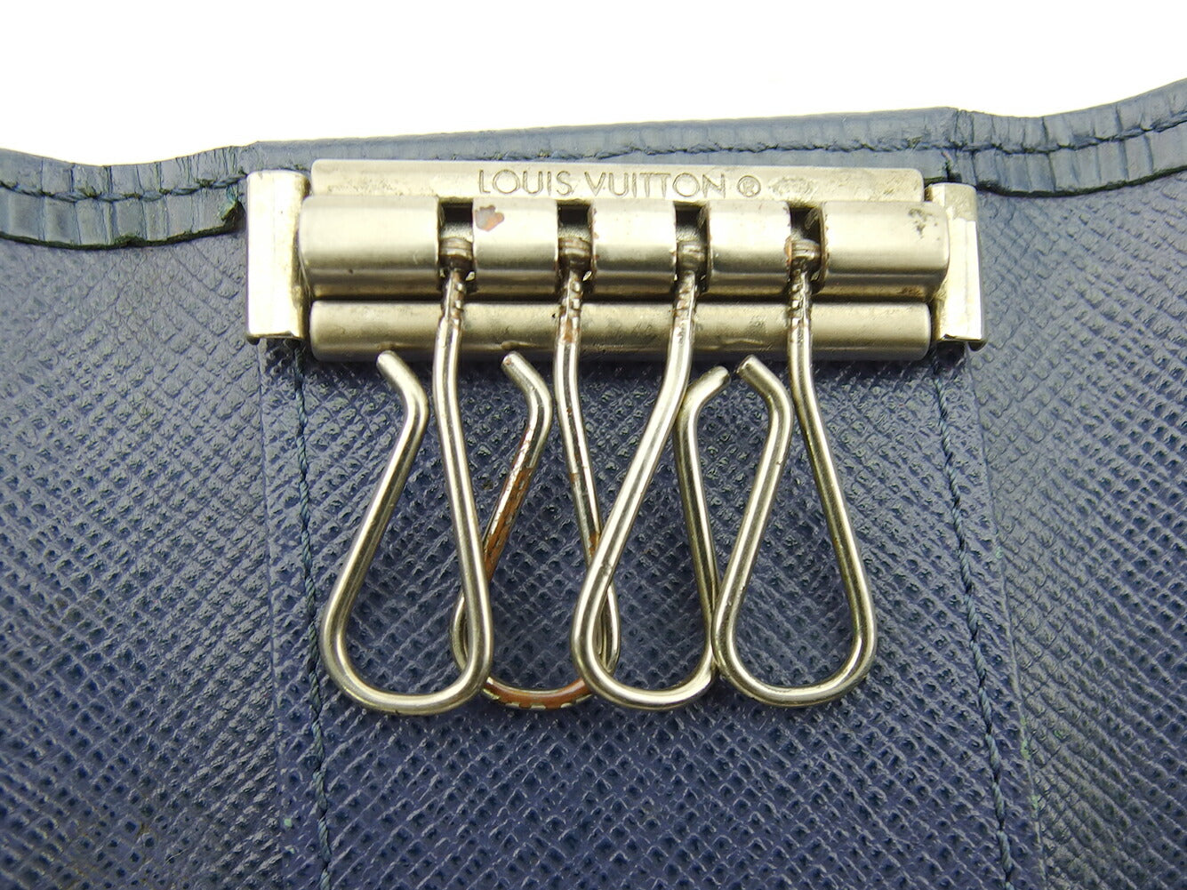LOUIS VUITTON Key case Key holder M6382G Blue silver Multicles4