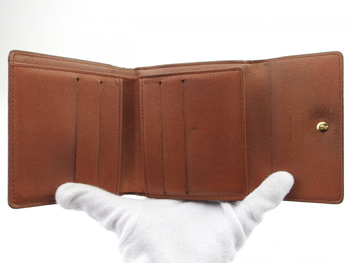 LOUIS VUITTON Bifold Wallet M61652 Brown beige gold Porte Monnaie Billets Cartes Credit