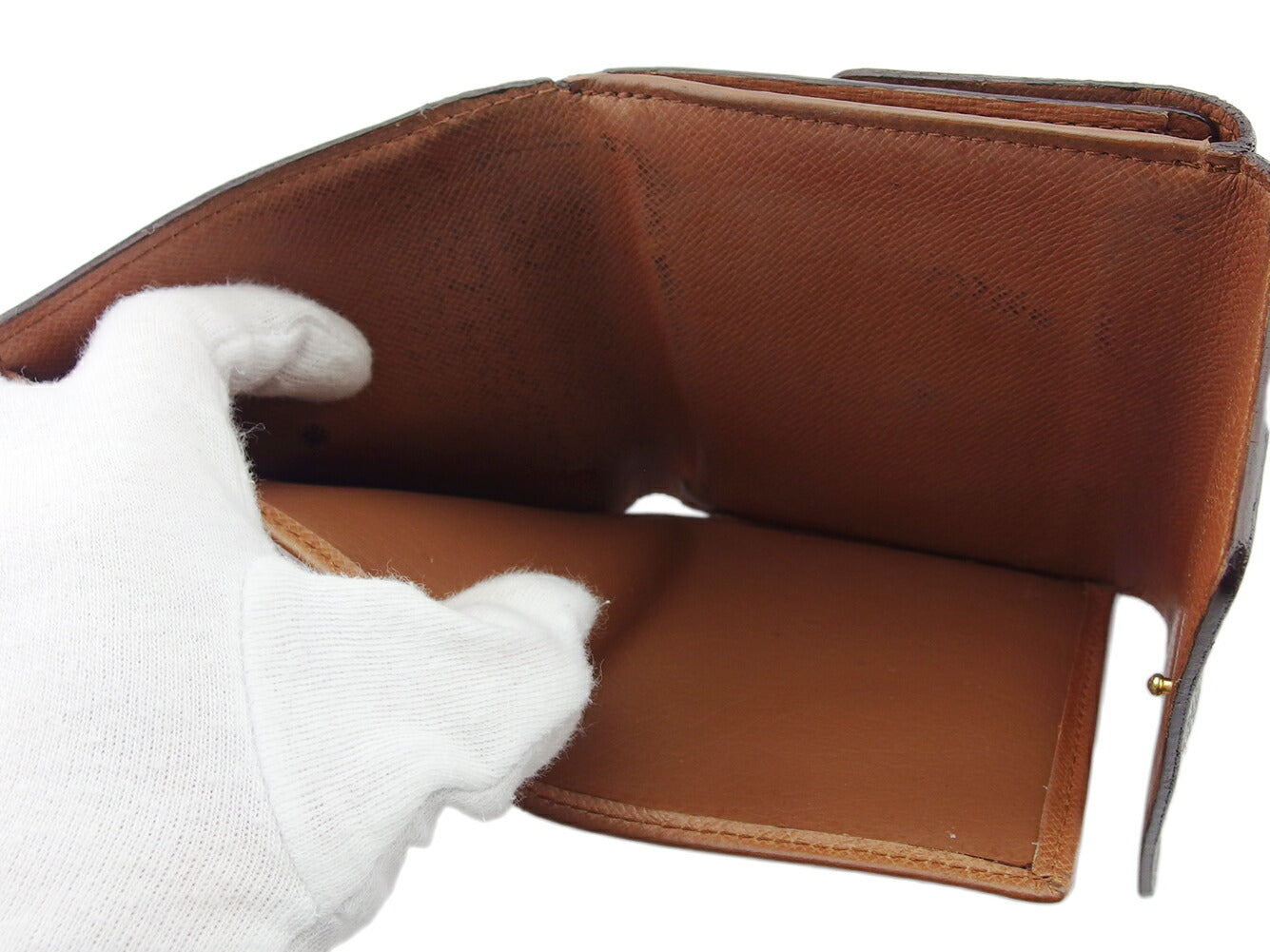 LOUIS VUITTON Bifold Wallet M61652 Brown beige gold Porte Monnaie Billets Cartes Credit