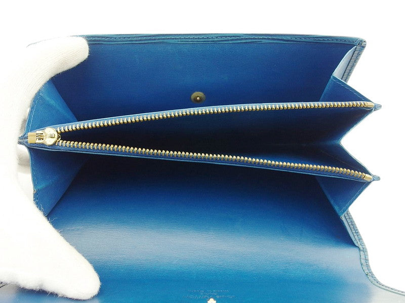 LOUIS VUITTON Long Wallet Purse M63565 blue Pochette Porto Monécredi