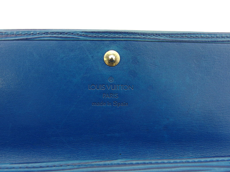 LOUIS VUITTON Long Wallet Purse M63565 blue Pochette Porto Monécredi