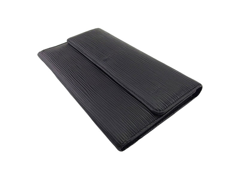 LOUIS VUITTON Long Wallet Purse M63382 black Porte Tresor International