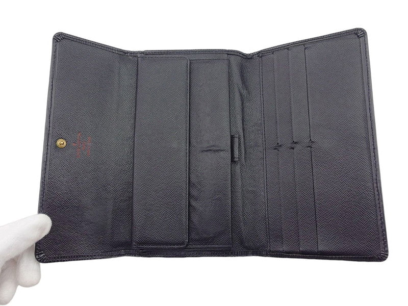 LOUIS VUITTON Long Wallet Purse M63382 black Porte Tresor International