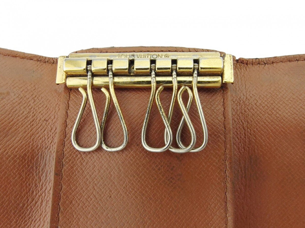 LOUIS VUITTON Key case Key holder M62630 Brown beige gold Multicles6