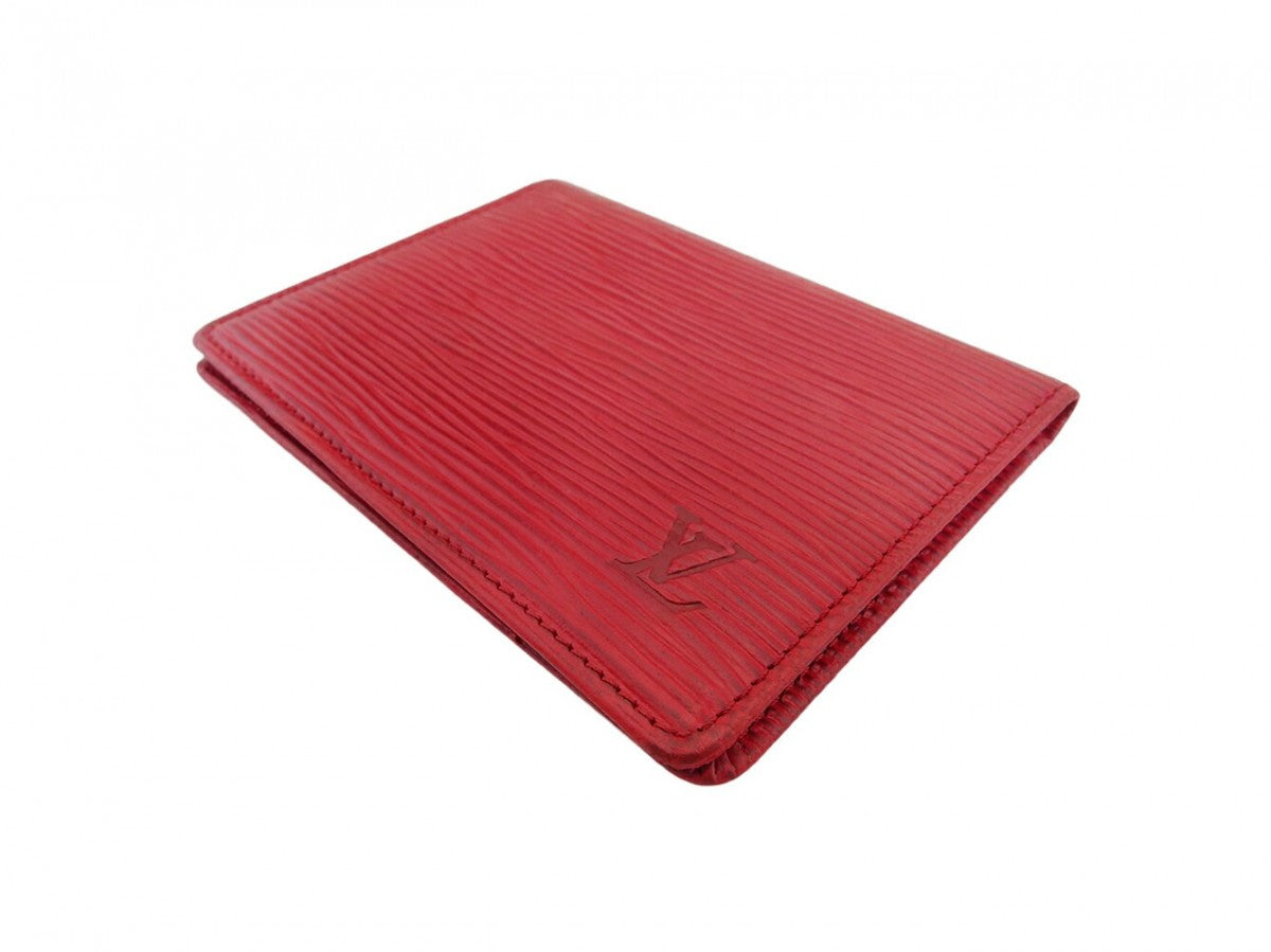LOUIS VUITTON Pass case M63207 Red Porto 2 Cult Vertical