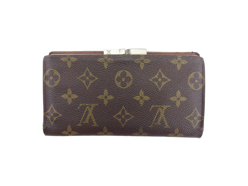 LOUIS VUITTON Long Wallet Purse T61217 Brown beige gold North America exclusive Continental Clutch