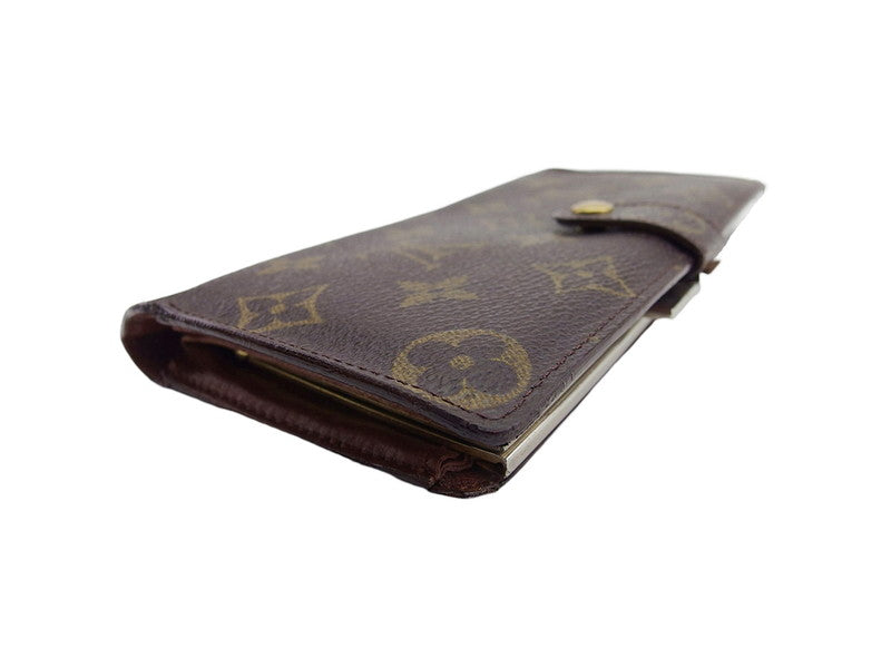LOUIS VUITTON Long Wallet Purse T61217 Brown beige gold North America exclusive Continental Clutch