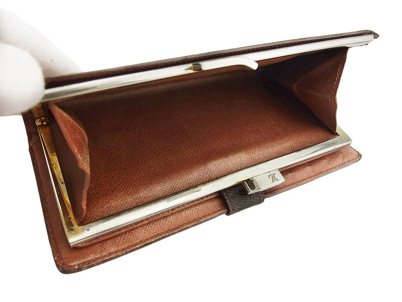LOUIS VUITTON Long Wallet Purse T61217 Brown beige gold North America exclusive Continental Clutch
