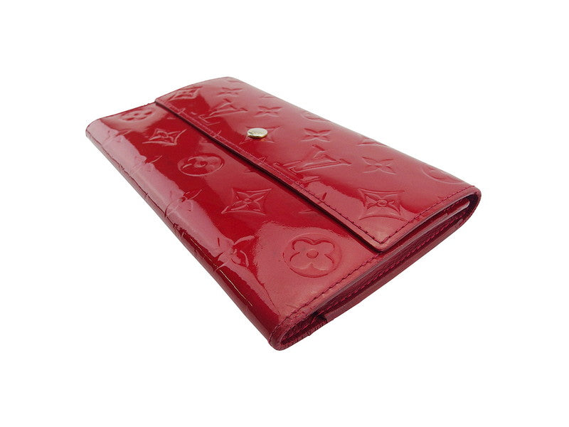 LOUIS VUITTON Long Wallet Purse M93531 Red gold Portefeuille International NM