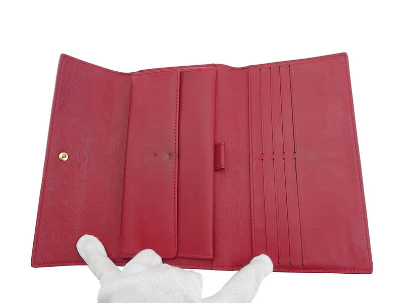 LOUIS VUITTON Long Wallet Purse M93531 Red gold Portefeuille International NM