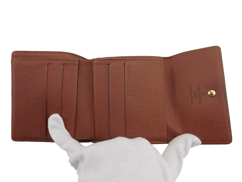 LOUIS VUITTON Bifold Wallet M61652 Brown beige gold Porte Monnaie Billets Cartes Credit