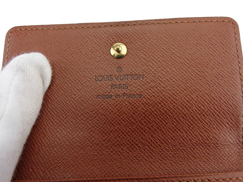 LOUIS VUITTON Bifold Wallet M61652 Brown beige gold Porte Monnaie Billets Cartes Credit