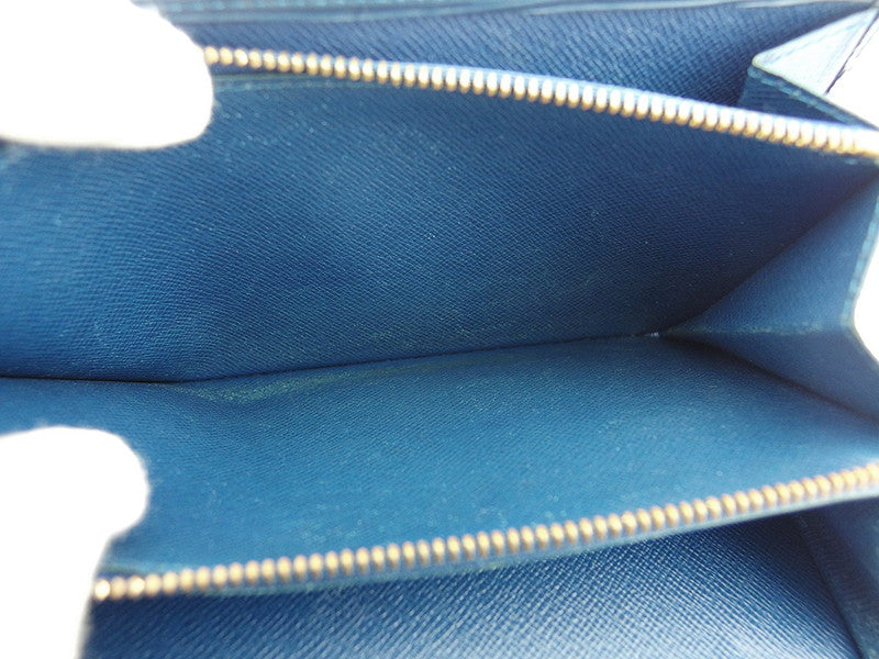 LOUIS VUITTON Long Wallet Purse M63575 Blue gold Pochette Porto Monécredi