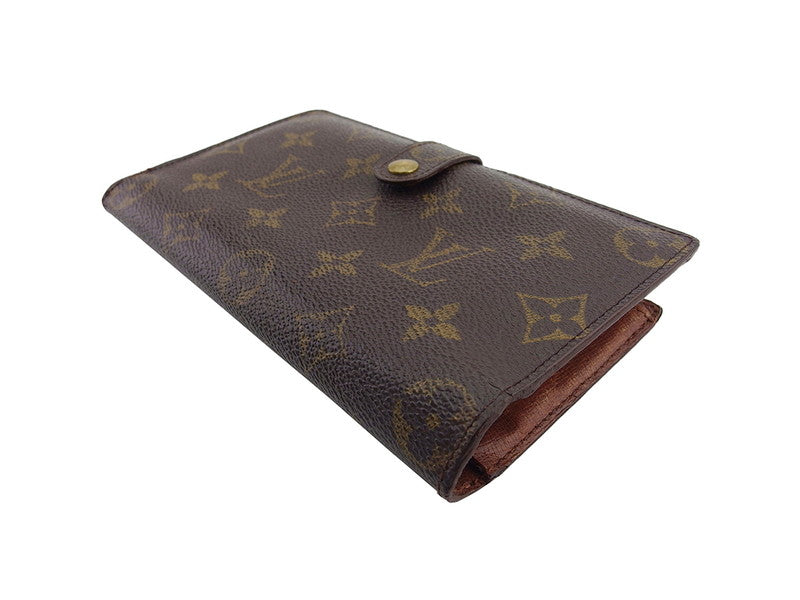 LOUIS VUITTON Long Wallet Purse T61217 Brown beige gold North America exclusive Continental Clutch