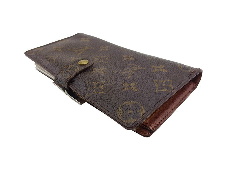 LOUIS VUITTON Long Wallet Purse T61217 Brown beige gold North America exclusive Continental Clutch