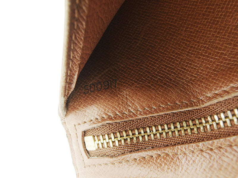 LOUIS VUITTON Long Wallet Purse T61217 Brown beige gold North America exclusive Continental Clutch