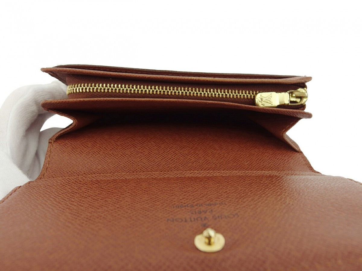 LOUIS VUITTON Long Wallet Purse M61730 Brown beige gold Portonebi Tresol