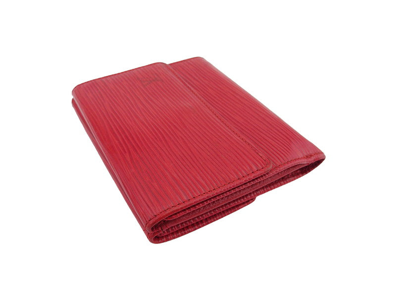 LOUIS VUITTON Bifold Wallet M63487 Red Porte Monnaie Billets Cartes Credit