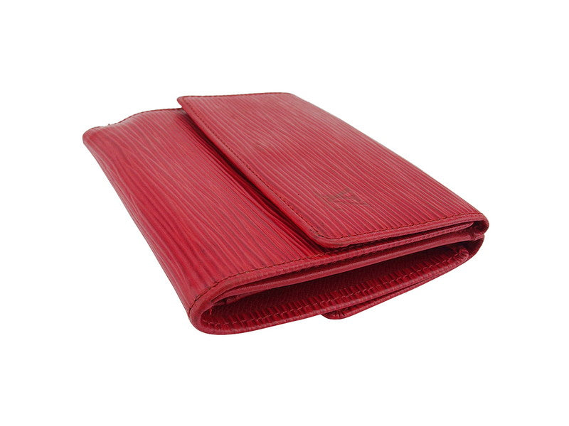 LOUIS VUITTON Bifold Wallet M63487 Red Porte Monnaie Billets Cartes Credit