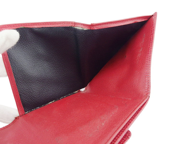 LOUIS VUITTON Bifold Wallet M63487 Red Porte Monnaie Billets Cartes Credit