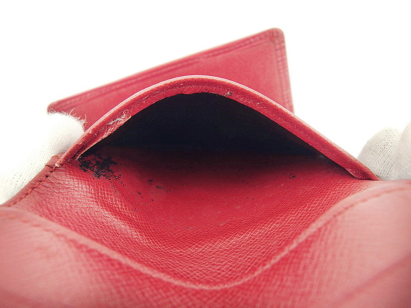 LOUIS VUITTON Bifold Wallet M63487 Red Porte Monnaie Billets Cartes Credit