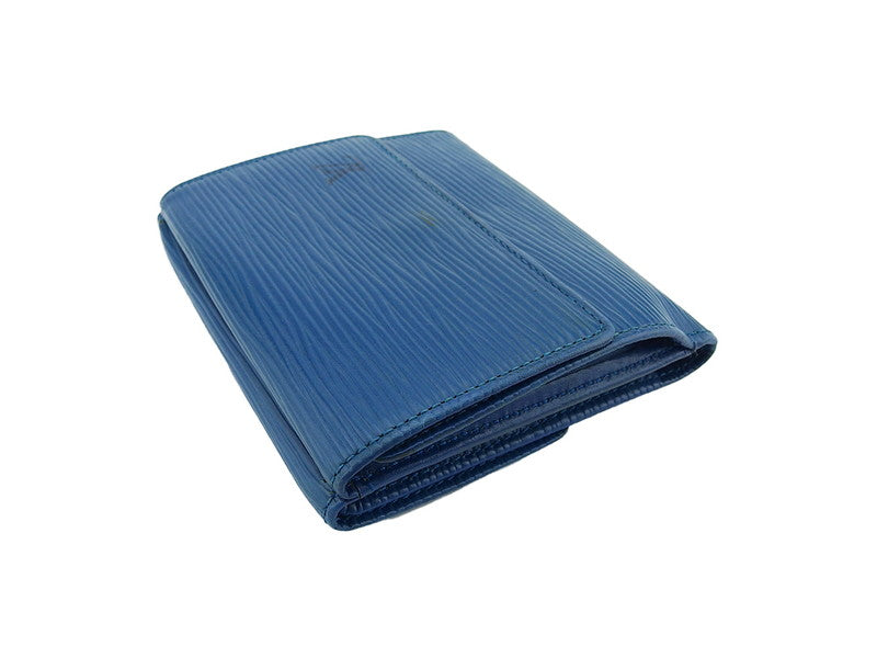LOUIS VUITTON Bifold Wallet M63485 blue Porte Monnaie Billets Cartes Credit
