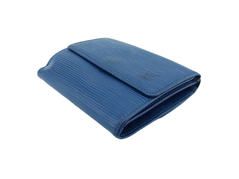 LOUIS VUITTON Bifold Wallet M63485 blue Porte Monnaie Billets Cartes Credit