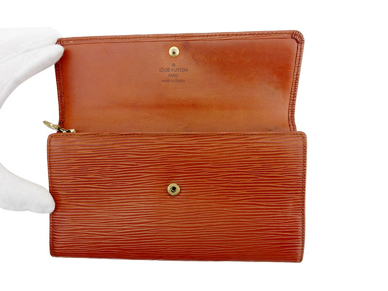 LOUIS VUITTON Long Wallet Purse M63573 Brown gold Pochette Porto Monécredi