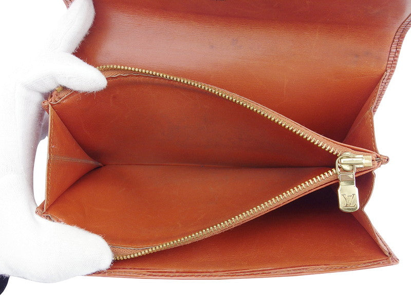 LOUIS VUITTON Long Wallet Purse M63573 Brown gold Pochette Porto Monécredi