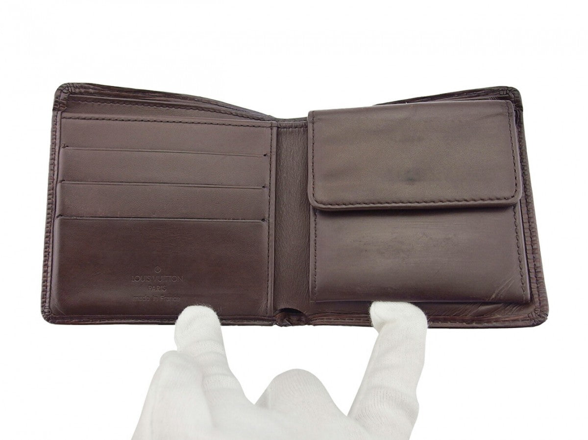 LOUIS VUITTON Bifold Wallet M6354D Brown Porte Billets Cartes Crdit Monet