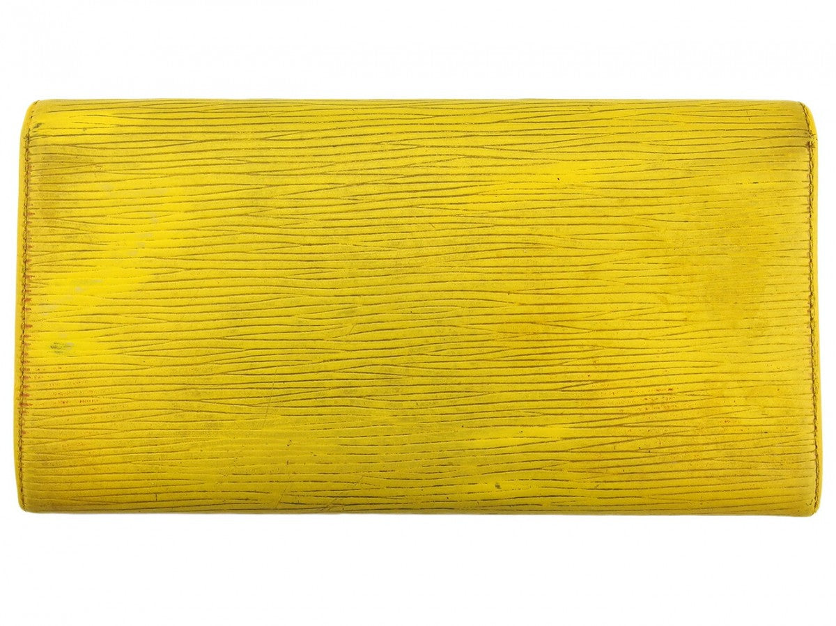 LOUIS VUITTON Long Wallet Purse M63579 Tassiri Yellow Pochette Porto Monnet Credit