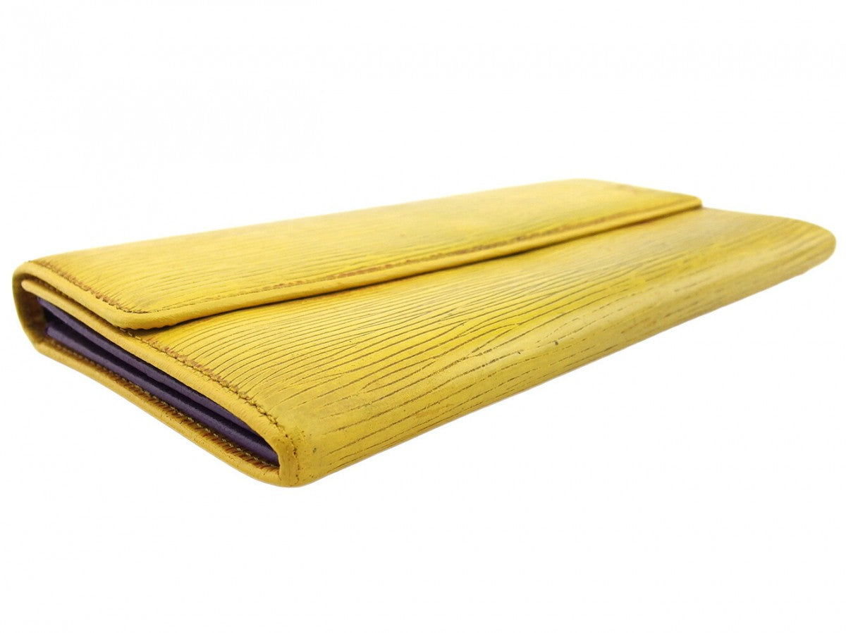 LOUIS VUITTON Long Wallet Purse M63579 Tassiri Yellow Pochette Porto Monnet Credit