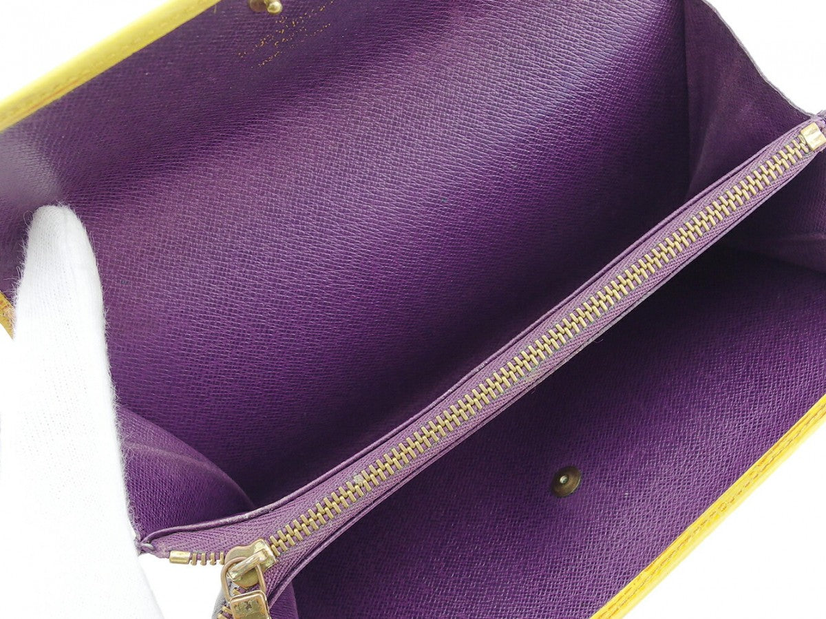 LOUIS VUITTON Long Wallet Purse M63579 Tassiri Yellow Pochette Porto Monnet Credit