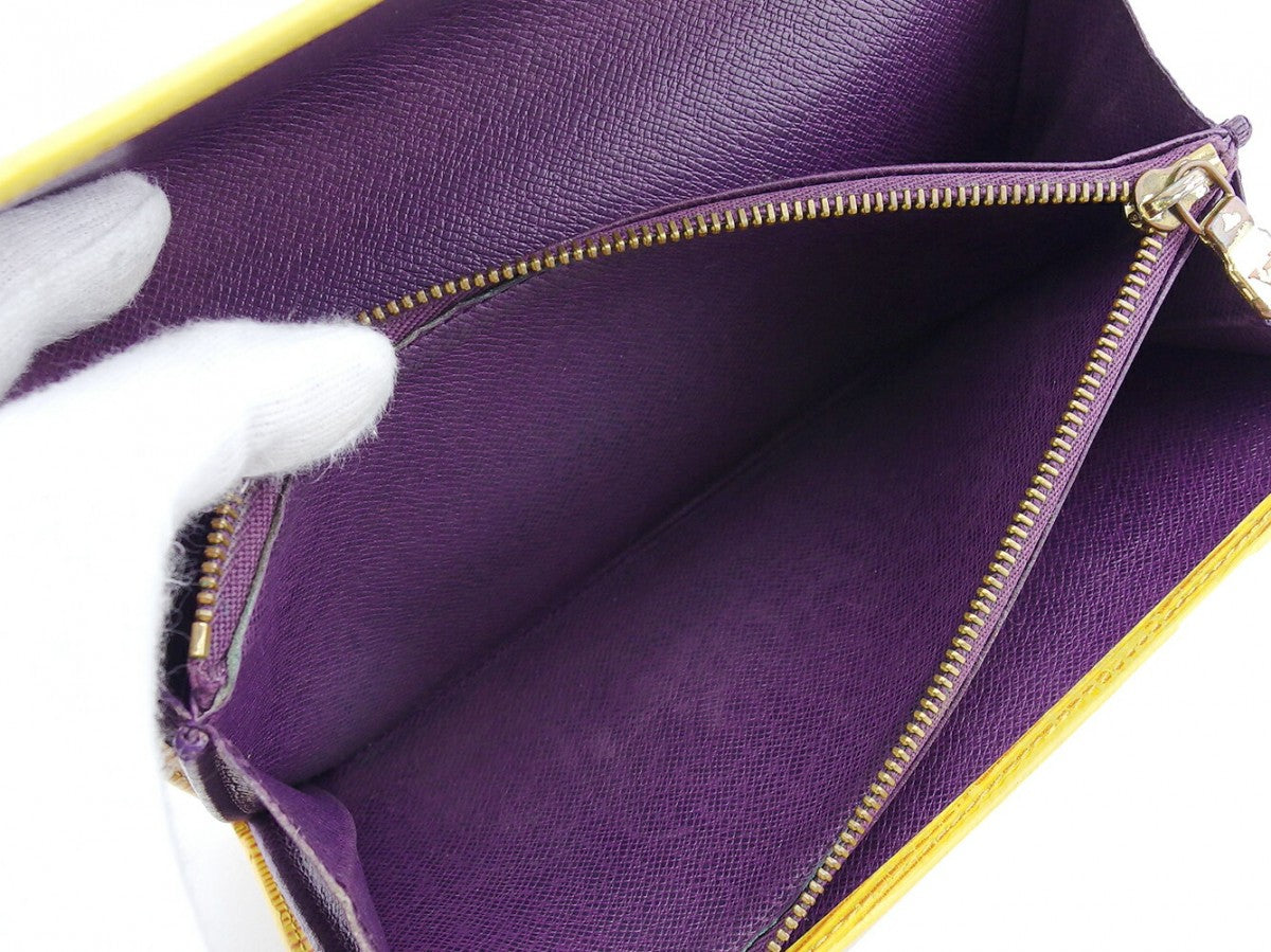 LOUIS VUITTON Long Wallet Purse M63579 Tassiri Yellow Pochette Porto Monnet Credit