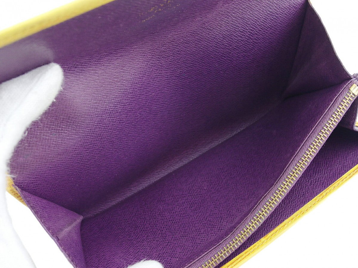 LOUIS VUITTON Long Wallet Purse M63579 Tassiri Yellow Pochette Porto Monnet Credit