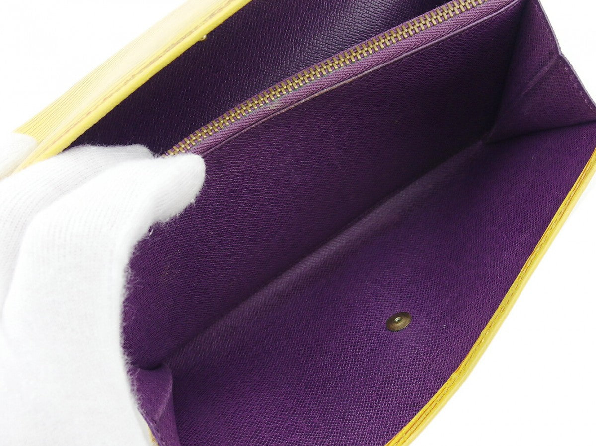 LOUIS VUITTON Long Wallet Purse M63579 Tassiri Yellow Pochette Porto Monnet Credit