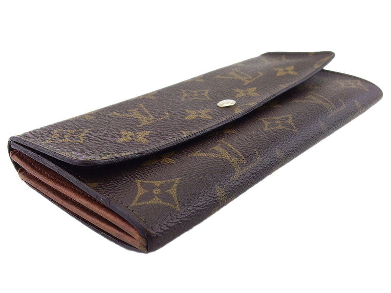 LOUIS VUITTON Long Wallet Purse M61724 Brown beige Pochette Porto Monécredi