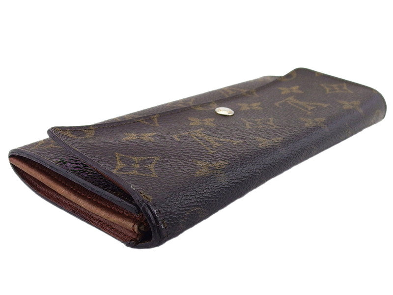 LOUIS VUITTON Long Wallet Purse M61724 Brown beige Pochette Porto Monécredi