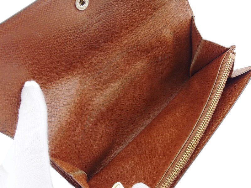 LOUIS VUITTON Long Wallet Purse M61724 Brown beige Pochette Porto Monécredi