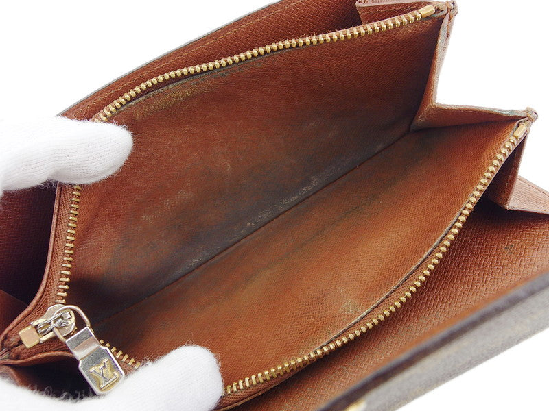 LOUIS VUITTON Long Wallet Purse M61724 Brown beige Pochette Porto Monécredi
